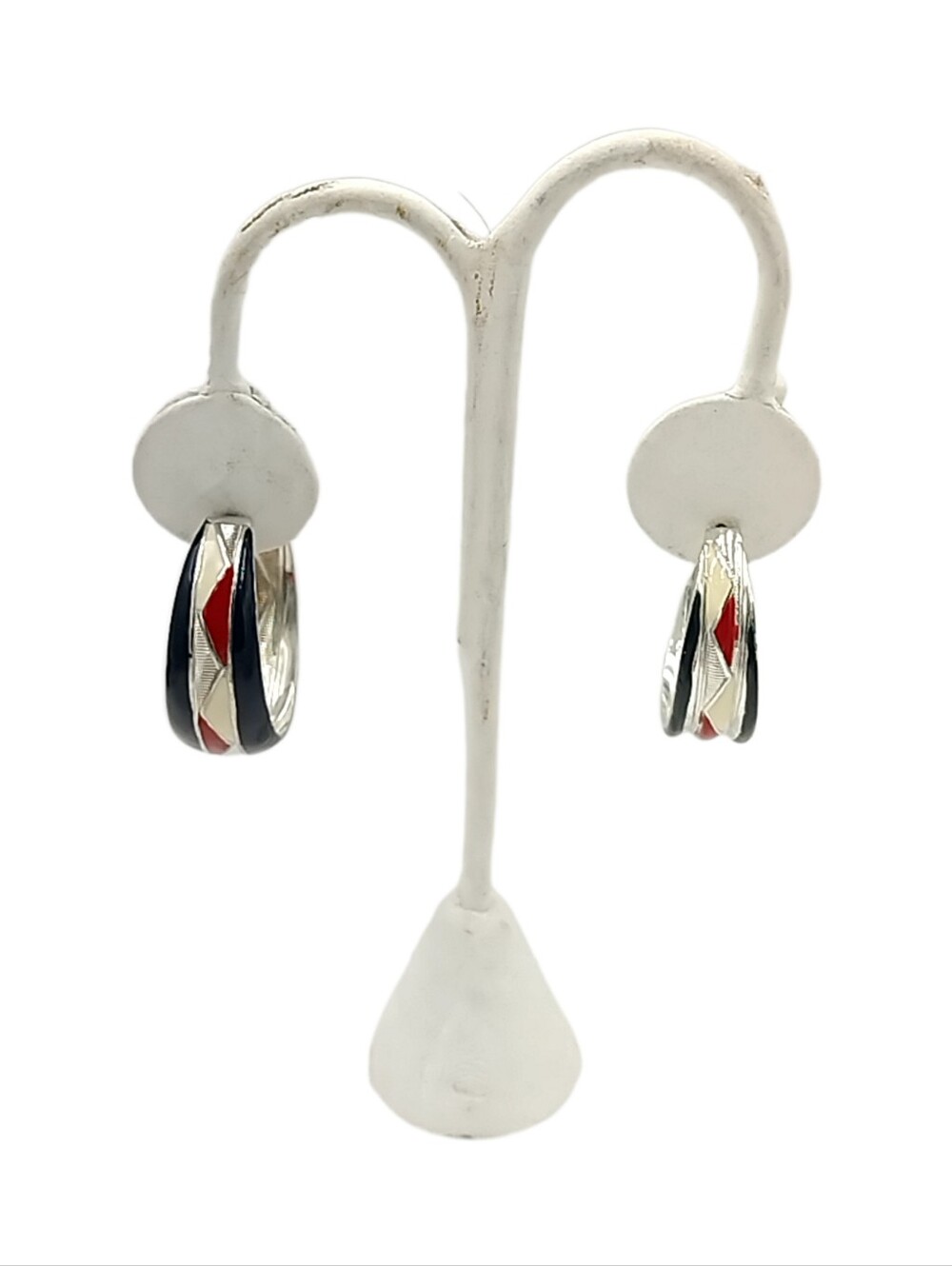 🙋 10/$20.  Asymmetrical Multicolor Hoop Pierced Earrings 1.25" NWOT